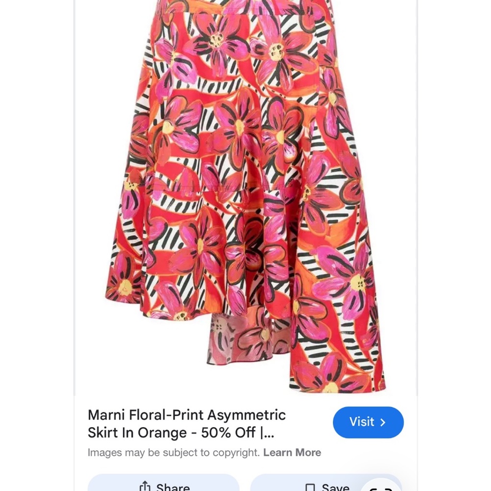 Marni Asymmetrical Skirt in Vibrant Pink and Red - Picture 7 of 10